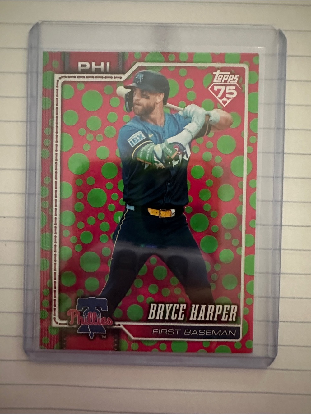 Topps Bryce Harper Card - Pink & Green Bubble Design